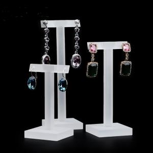 China Matte Color Acrylic Earring Display Stands Plexiglass Exhibition Prop With Square Basement wholesale