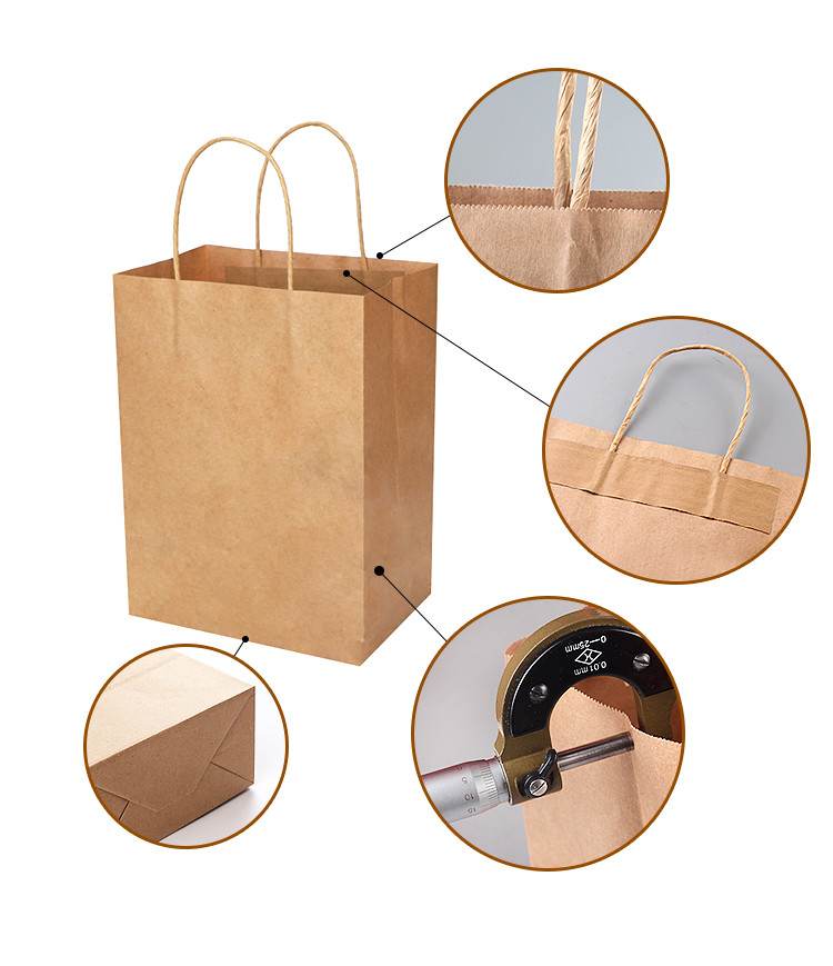 Reusable Flat Handle Flexo Printing Kraft Paper Carry Bags