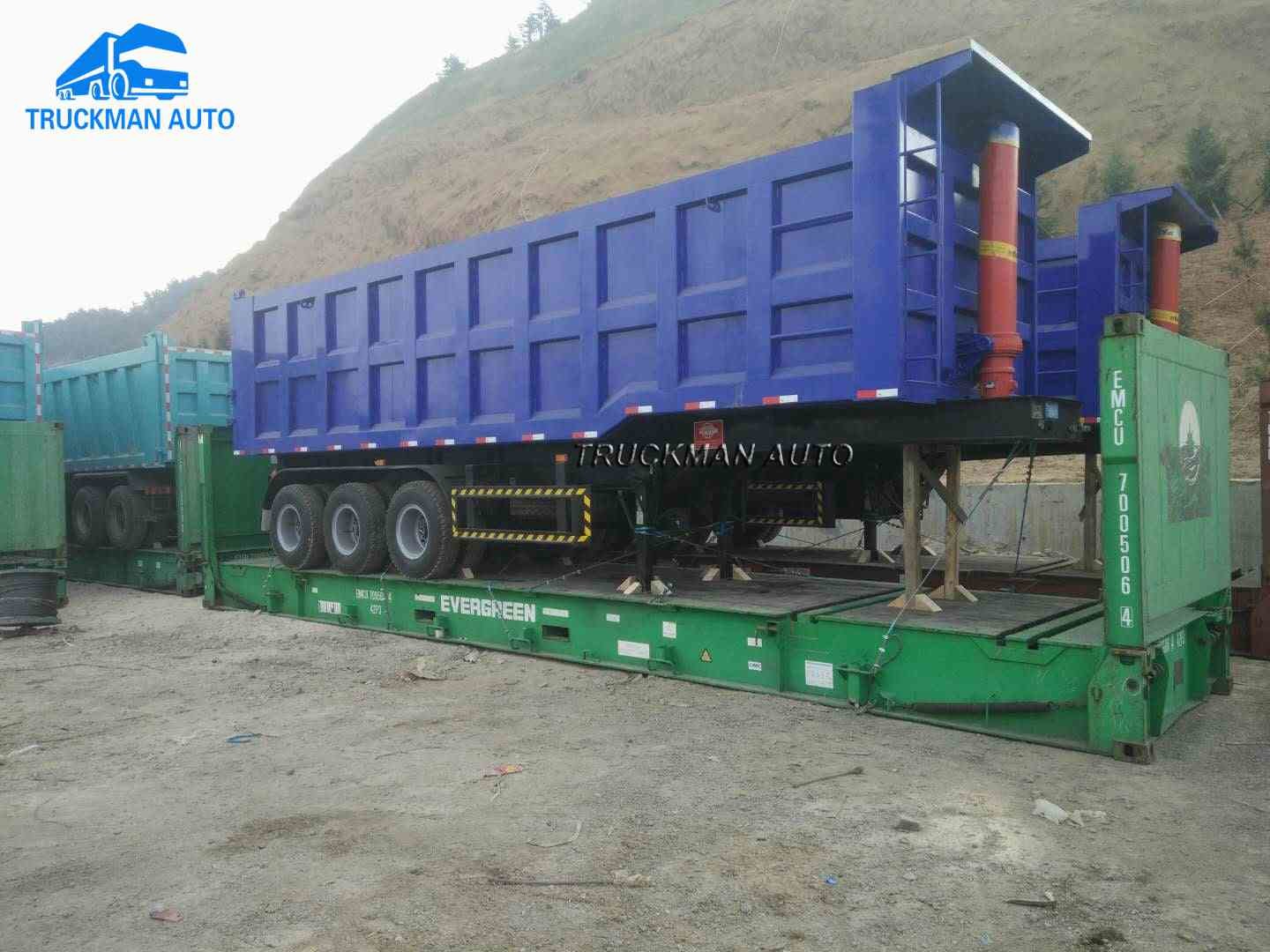 35m3 Cargo Box Tipper Semi Trailer HYVA Lifting System