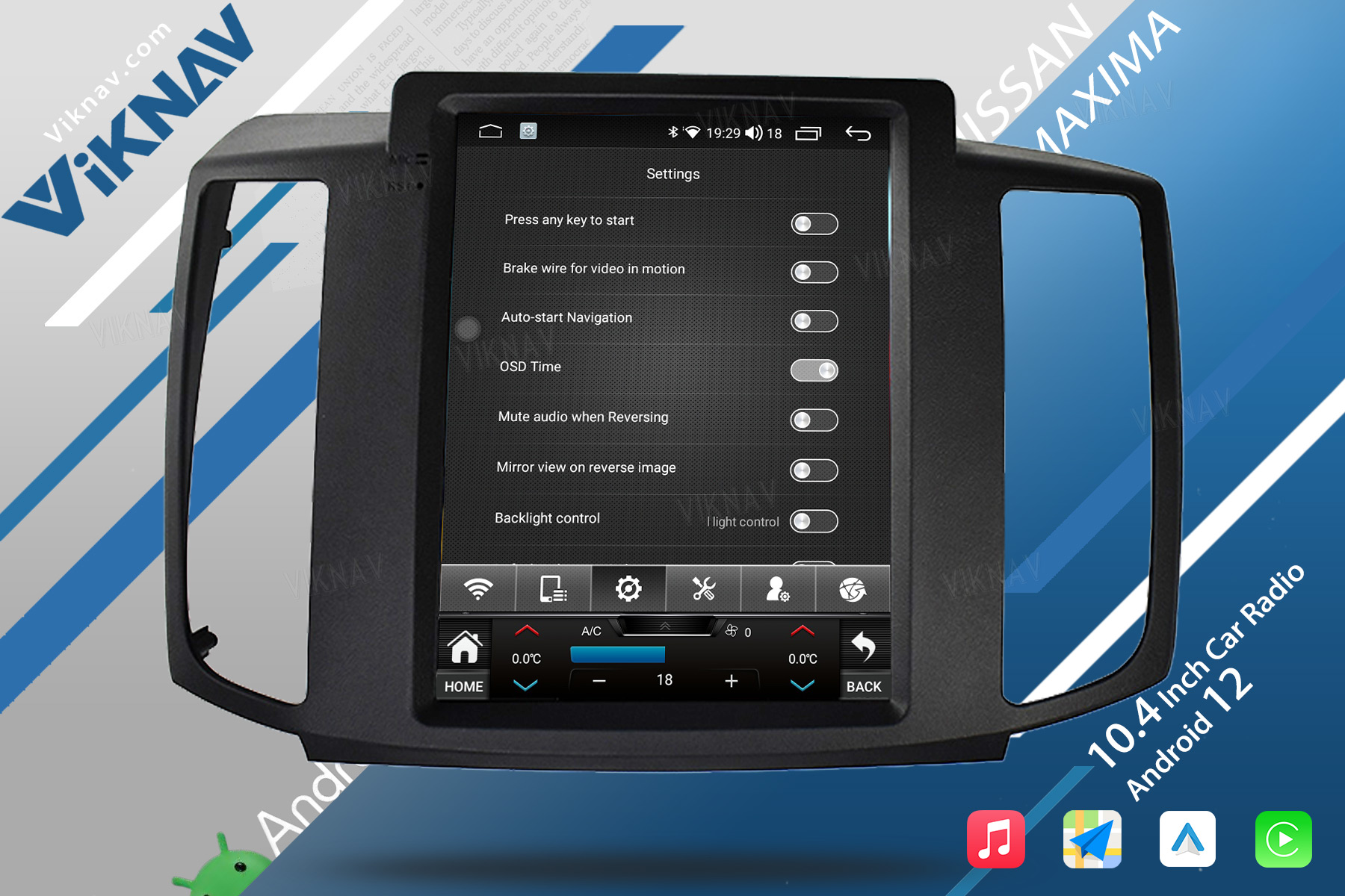 2008-2012 Nissan MAXIMA Double Din Bluetooth Head Unit Car Stereo Replacement