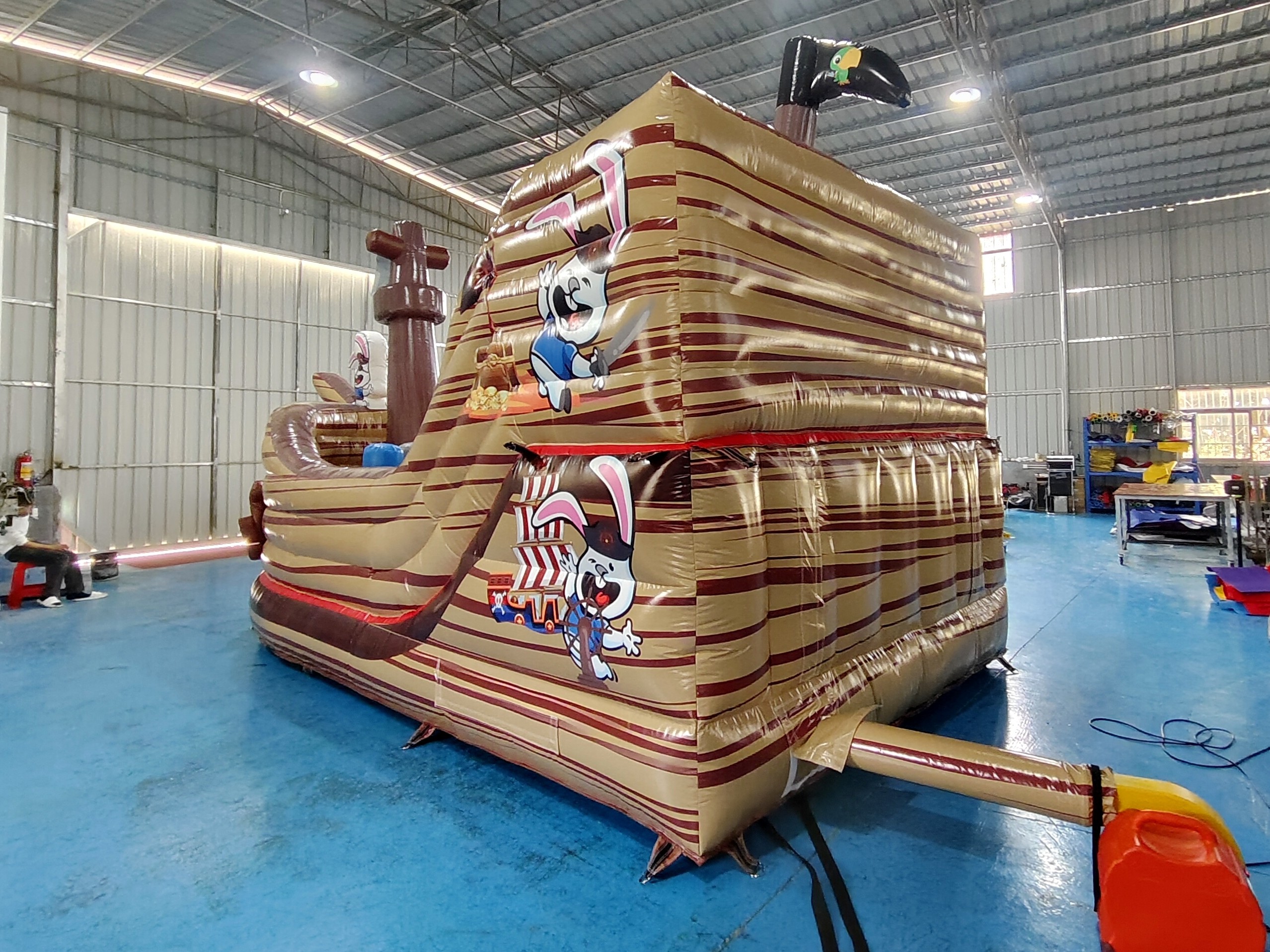 Commercial Inflatable Castle The Pirate Ship Inflatable Bouncy House With Slide Inflatable Playground For Kids