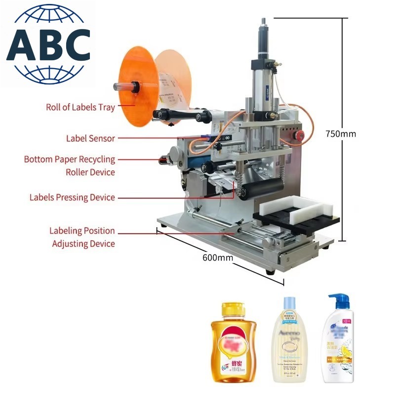 New Style Design 50Ml Refillable Home Aromatherapy Flat Glass Bottles Manual Flat Labeling Machine