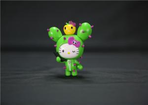 China Cute Custom Plastic Toys , Hello Kitty Cake Topper Figurine White / Green / Red Color on sale