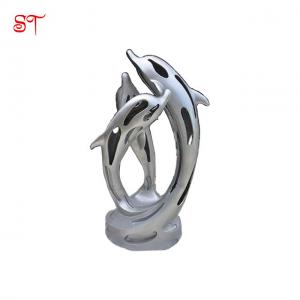 China Modern Famous life size Dolphins Stainless Steel Cute & Funny Vivid Animal Sculptures outdoor animal sculptures Statue wholesale