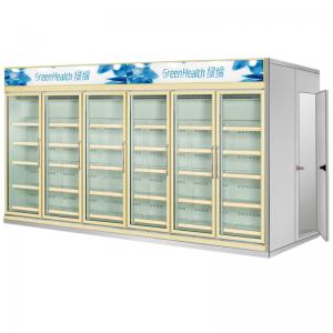 China Multi Deck Dairy Glass Door Freezer Electric 50mm Thick For Kitchen wholesale