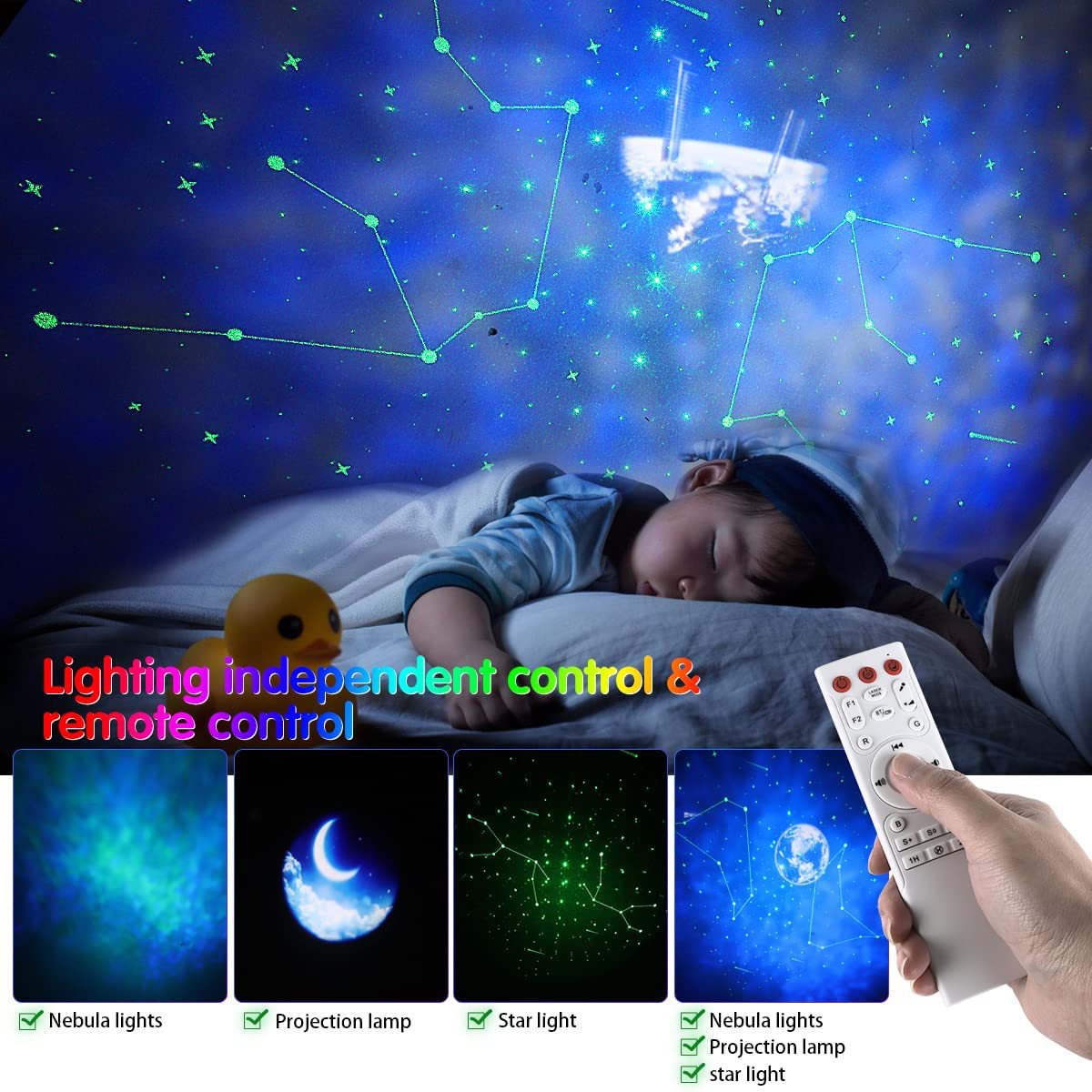 2022 New 12 Constellations Music Galaxy Projector Lamp Romantic Nebula Planet Laser Atmosphere lamp with BT and Remote C