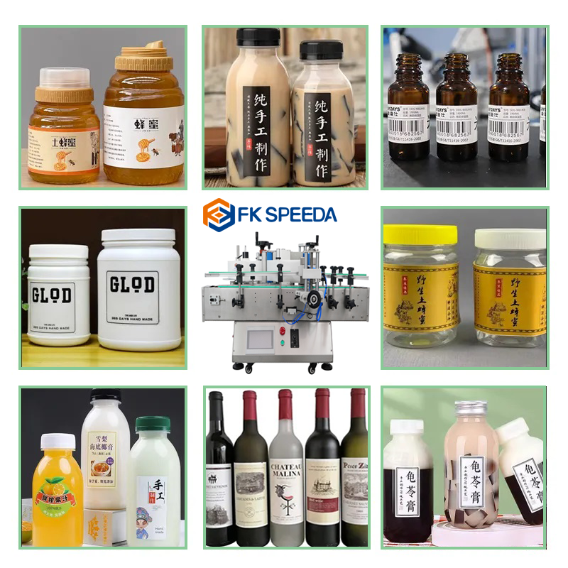 Tabletop Vial Glass Jar Wine Bottle Labeling Machine High Speed Sticker Printing 220V