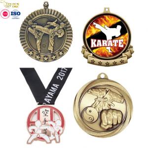 China Manufacturer Custom Shiny Gold Plated Soft Enamel Medallions Laser Logo Judo Metal Zinc Alloy Karate Medal For Honor wholesale