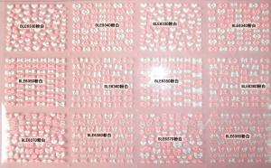 China Bow Heart Pink and White Safe and non-toxic 3D Nail Art Sticker Glitte Tips -BLE633-683D wholesale
