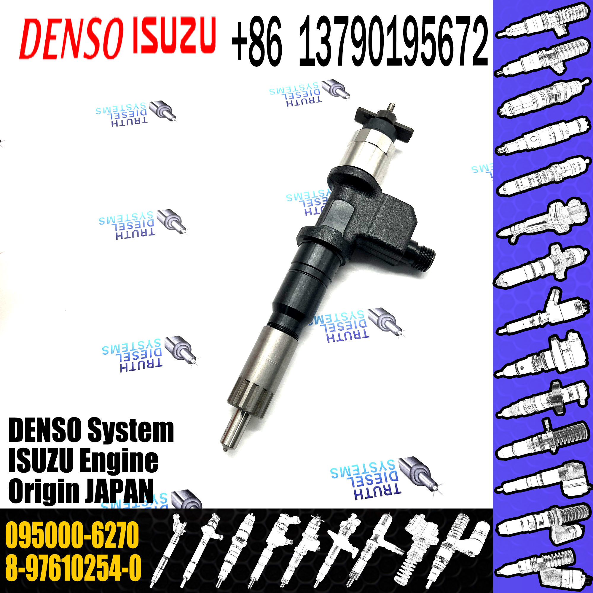 Original fuel injector 095000-6270 for common rail diesel engine injection nozzle 8-97610254-0
