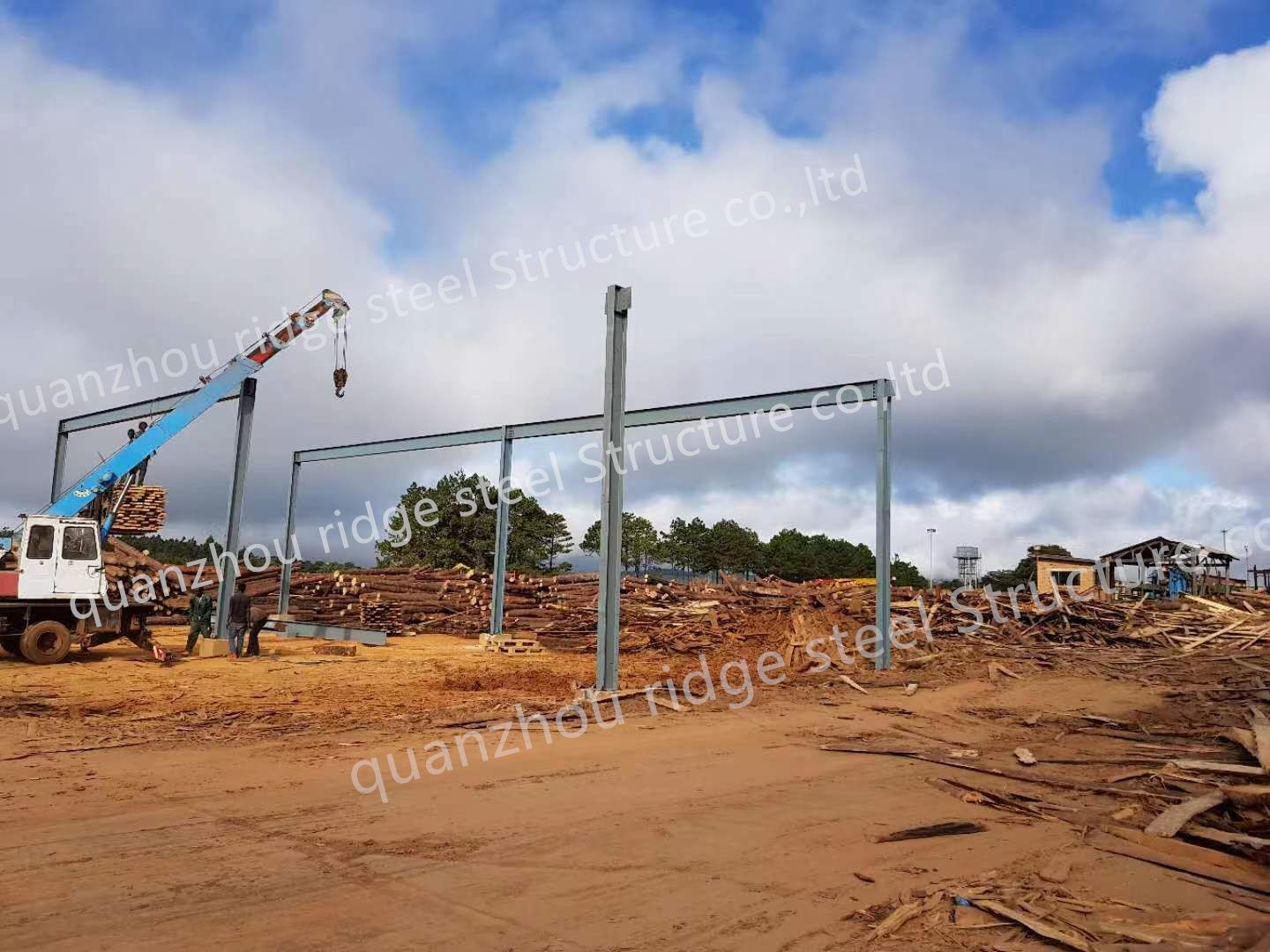 Large Span Steel Structure Warehouse , Prefabricated Warehouse Building Steel Structure