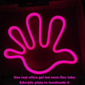 China Gesture Finger Palm Neon Light Sign Wall Mount 12v grils gift neon signs wholesale