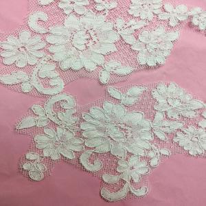 China Ivory Venise Cord Lace Applique for Bridal Gown Wedding Dress decor,one pair on sale