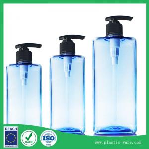 China 1000ml 500ml 300ml square shampoo blue bottle with pump shampoo dispenser bottles wholesale