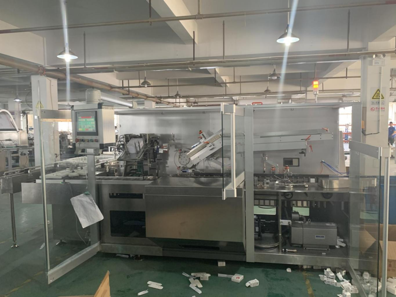 PLC medicine cartoning Line Interlocked Door Continuous Cartoning Machine