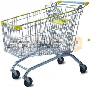 China Commercial Supermarket Grocery Shopping Cart 180 Litres Volume With EVA + PP Wheel wholesale