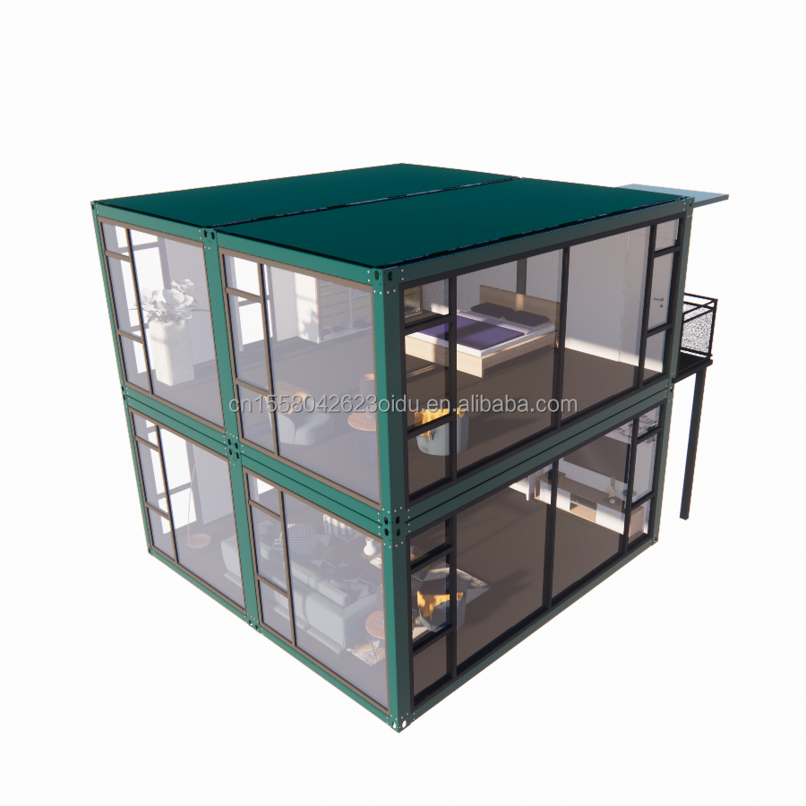 Aluminum Alloy Windows in Customized Luxurious Bedrooms Bathrooms and Kitchens with 50/75/100mm Wave Sandwich Panel Walls