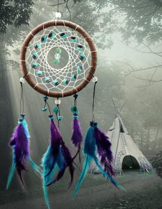 China Antique Imitation Dreamcatcher Gift checking Dream Catcher Net With natural stone Feathers Wall Hanging Decoration Ornam wholesale