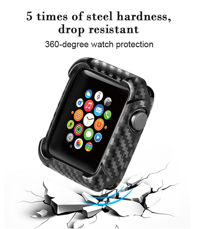 Black Color Aramid Fiber Apple Watch Protective Case