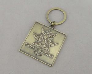 China Nordic Kandie Promotional Keychain By Zinc Alloy With Antique Gold Plating wholesale