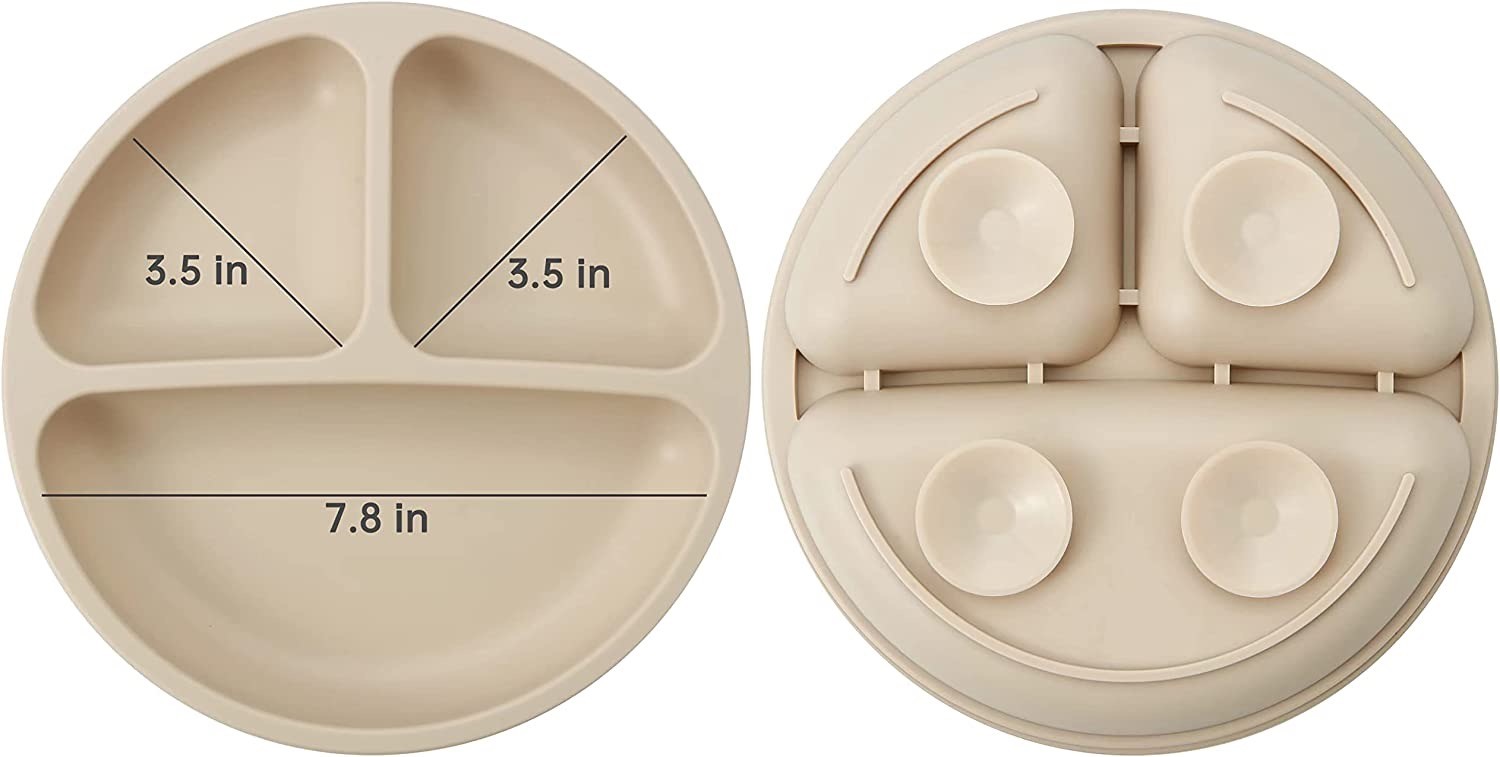 Non Slip Practical Silicone Feeding Bib , Portable Silicone Childrens Plates