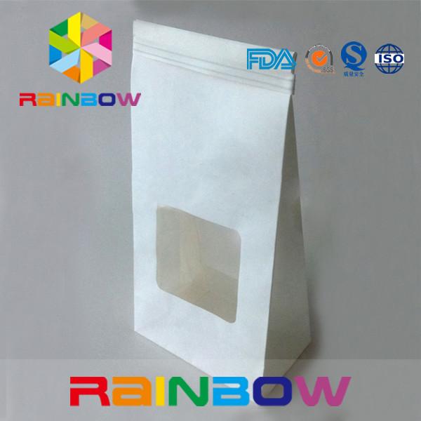 Tin Tie Top Kraft Customized Paper Bags With Window For Flower Seed Tea Packing