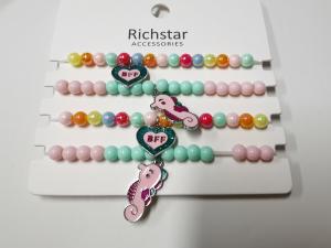 China Polished Unisex Childrens Jewelry , Birthday Rainbow Beaded Bracelet wholesale