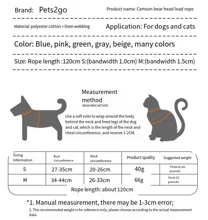 Comfortable Polyester Cotton Linen Pet Harness Leash Cats And Dogs