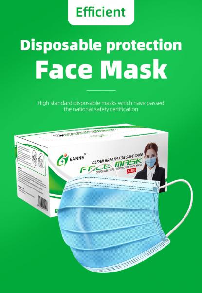 High Filtration Individual Packaging Blue 50 Pcs/Box Face Mask