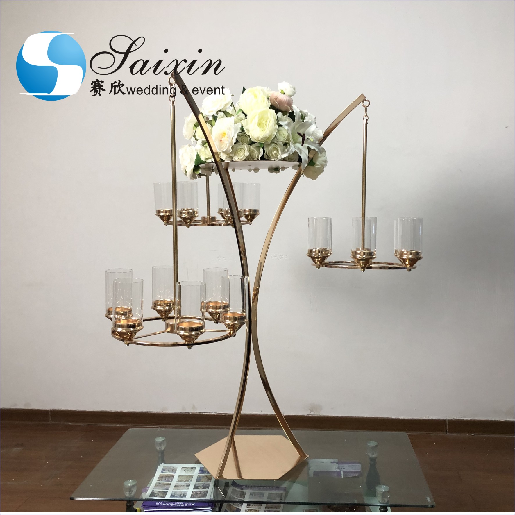 25 Arms Gold Metal Candelabra Candle Holder Holder Stand