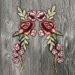 Colourful Floral Embroidered Applique Patches , Polyester Sew On Flower