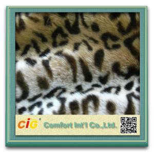 China Leopard Plush Cat Toys / Garment Luxury Faux Fur Fabric , Artificial Fur Cloth Shrink-Resistant on sale
