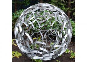 China Modern Outdoor Metal Sphere Stainless Steel Garden Ball Sculpture on sale