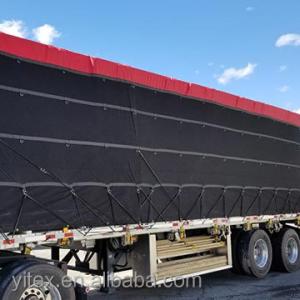 China Anti-UV 4ft Drop Pvc Coated Tarpaulin Fabric 16x27ft PVC Vinyl Material For Flatbed Truck on sale