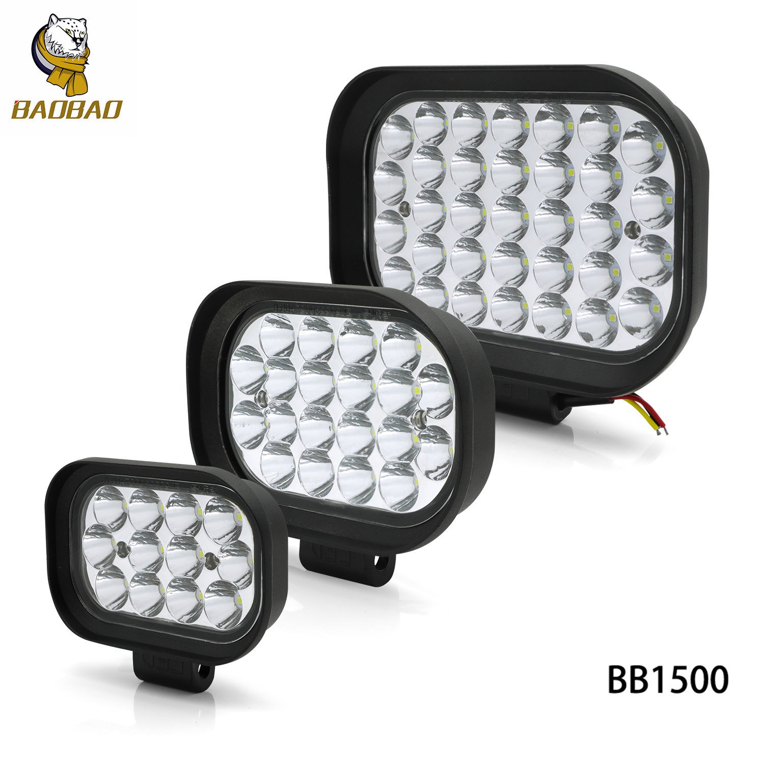 3 Inch 4 Inch 5 Inch White Light Square LED Work Lights For Offroad