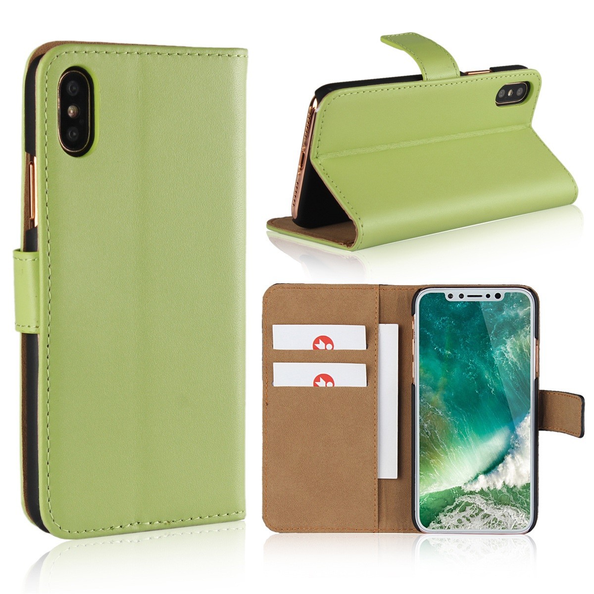 iPhone XS Case, iPhone 8 Wallet Case, Premium PU Leather Flip Cover with Card Slot for iPhone 5/6/7/8/X/XS/XS MAX/XR