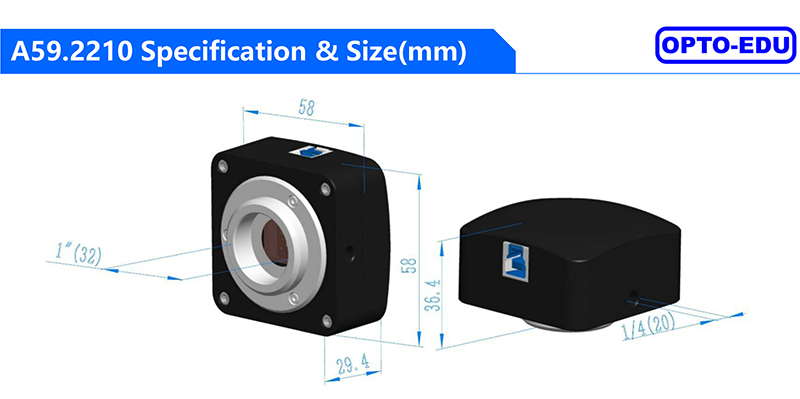 OPTO EDU A59.2210 USB3.0 CMOS Digital Microscope Camera