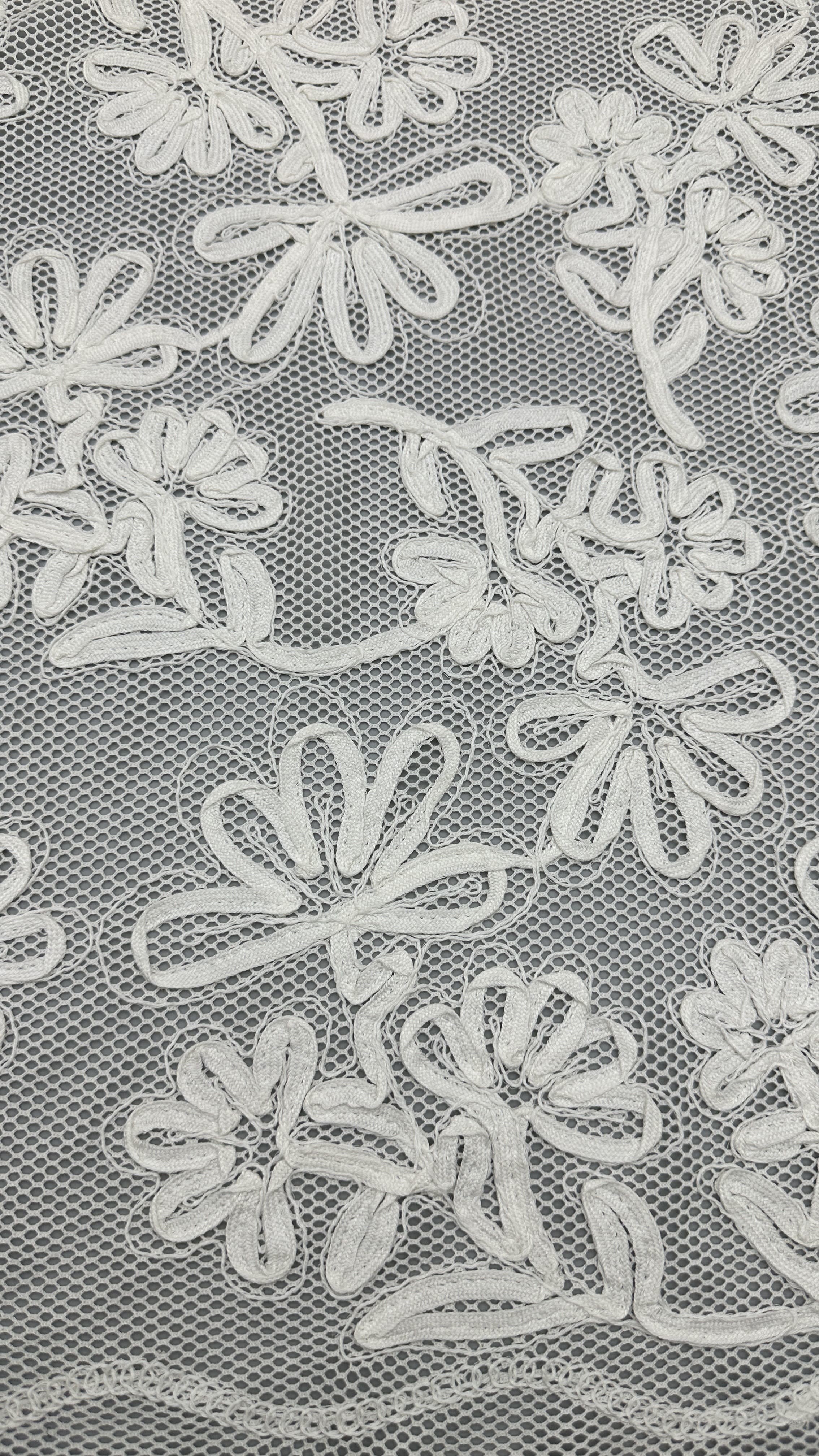 100% Cotton Leafy Corded Lace Fabric Embroidered Lace Fabric Elegent for Clothes
