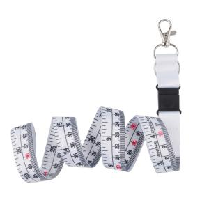 China White Textile Ribbon Sling Measuring Ruler Lanyard With Clear Measure Markings Never Leaving Behind wholesale
