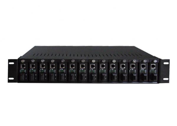 Quality Standalone Fiber Media Converter Chassis 2U 14 Slots With Dual Power Supply for sale