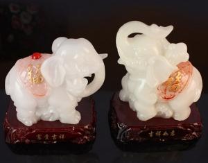 China Imitation jade prosperous lucky elephant for resin crafts gifts wholesale