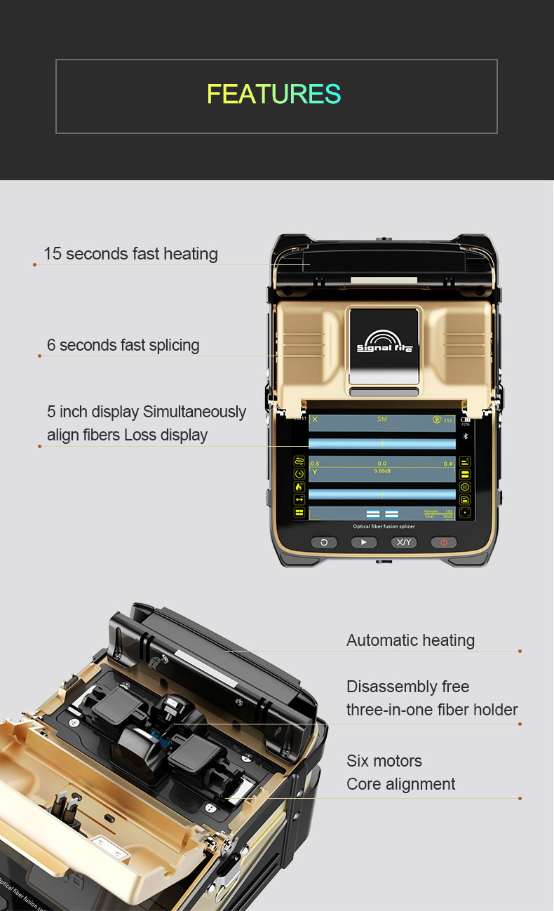 AI-8C FTTH Fusion Splicer 2500 Splices Signal Fire Splicing Machine
