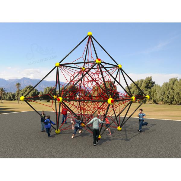 Quality EN1176 Polygonal Climbing Frame Equipment , Backyard Playground Equipment Strong Safety for sale
