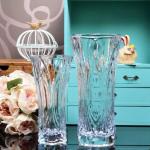 Clear Castle Decorative Glass Vases Stock Handwash Classical Type For Flower