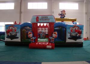 China Customized Fire Truck Design Inflatable Fun City Fireproof inflatable fire engine 8 X 6 X 5m In Public wholesale