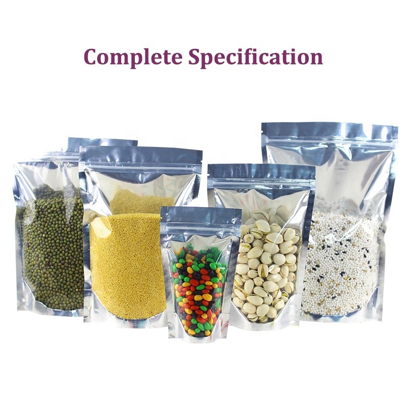 Recycled One side clear aluminum foil printing pouch zip lock packaging bags
