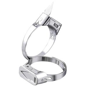 China Stainless Steel Self Defense Silver Jewelry Ring Anodized Surface For Men / Women wholesale