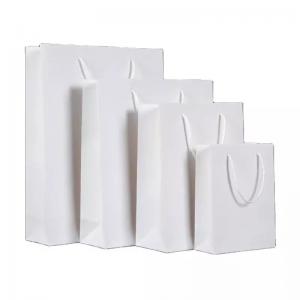 China 350g Grocery Printed Paper Carrier Bags Kraft Brown White Paper Gift Bags wholesale