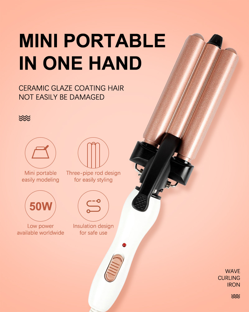 Digital Twisted Mini Hair Curler , 2 In 1 Hair Curler Straightener Ceramic Iron