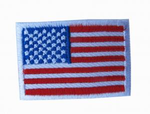 China White Border Embroidery Iron On Patch Small US Flag 1 5/8 5 Colors on sale